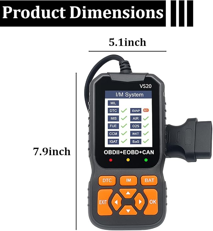 OBD2 Car Scanner Diagnostic Tool, V520 Vehicle OBDII Code Reader | Pc material, enhanced automotive fault code reader scanner accessories, universal for most vehicles after 1996