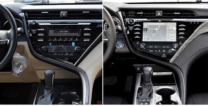 NVCNX Real Premium Carbon Fiber for Toyota Camry Accessories 2018-2024 2019 2020 2021 2022 2023 SE/LE/XSE/XLE/SE Nightshade/L/TRD Gas Hybrid Car Dash Strip Cover Interior Trim Sticker Decal 1PC