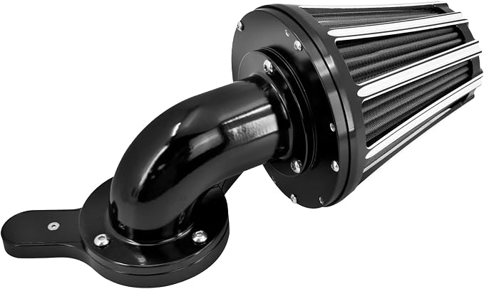 Air Cleaner Filter 90° Forward-Facing Intake Kit CNC Fit for Harley Touring Softail Dyna Sportster XL (Black Housing Grey Element, C For Touring 08-16,Softail 16-17,Trike 08-16)