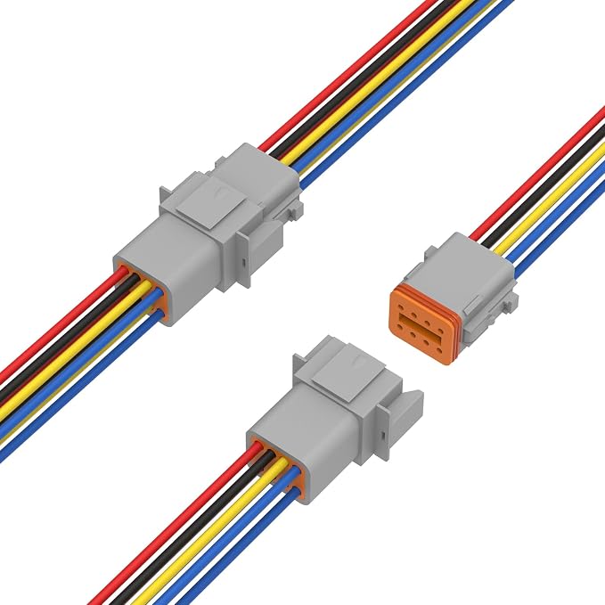 Newdeli Deutsch 8 Pin Connector Kit Waterproof Electrical Connector 16 AWG Male and Female Automotive Wire Connectors for Car Truck Boat, Dt Connector 2 Sets