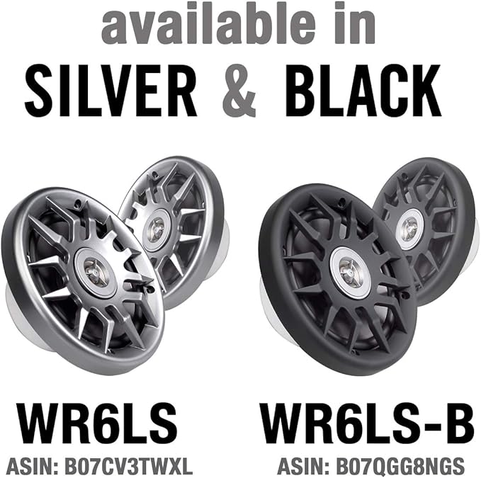 Marine Audio Speakers, 80 Watts, 6.5 Inch, Water Resistant, UV-Resistant, with Metallic Dome Tweeter, High-Performance Marine, RV & Vehicle Upgrade (Silver)