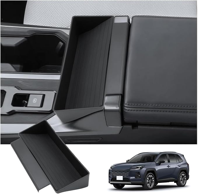 BIXUAN 2026 RAV4 Center Console Organizer Custom Fit for 2026 Toyota RAV4 (LE/SE/XLE/XLE Premium/Woodland/XSE/Limited) ABS Middle Console Tray Storage Box 2026 RAV4/RAV4 Hybrid Interior Accessories
