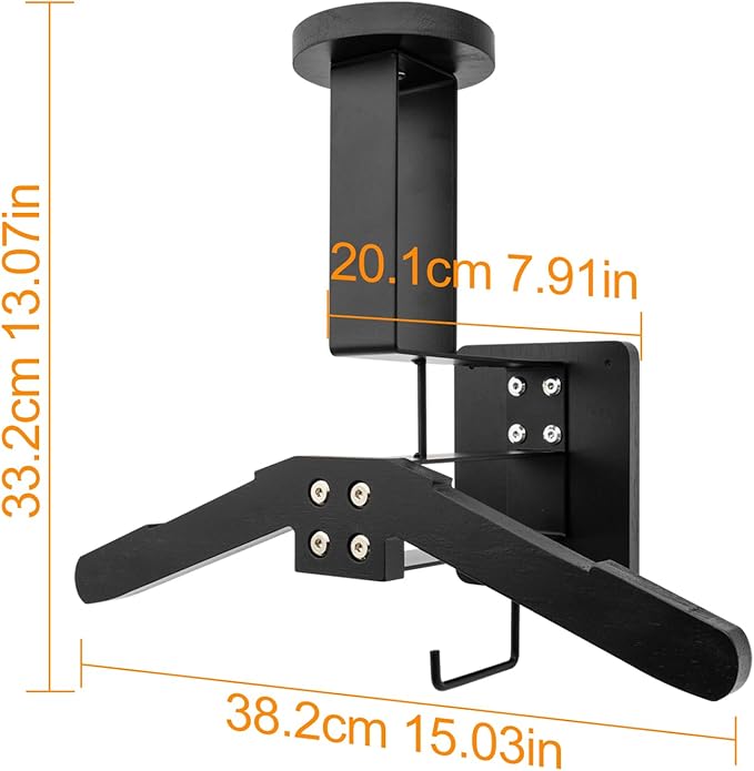 Tactical Gear Wall Mount Stand - Motorcycle Helmet Holder Display Stand with Hooks, Solid Wood Airsoft Plate Carrier Rack for Police, Football and Cycling Suit