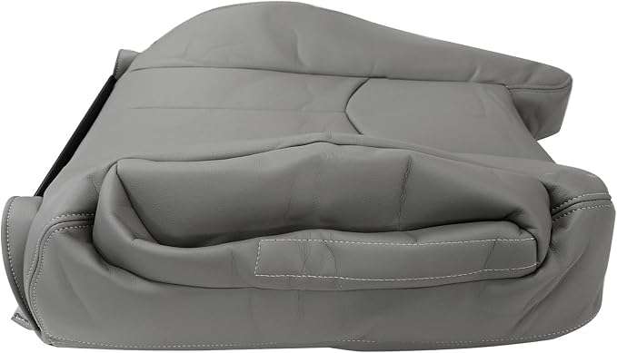 4PCS Driver & Passenger Bottom & Top Lean Back Leather Seat Covers Light Gray #922 or 92i Compatible with Chevy Silverado Suburban Avalanche GMC Sierra Tahoe Yukon 2003 2004 2005 2006