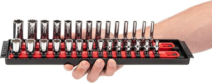 TEKTON 1/4 Inch Drive 12-Point Socket Set, 50-Piece | SHD90216