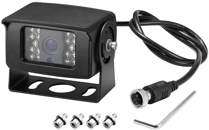 Bus Truck Backup Camera Heavy Duty Vehicle Rearview Reverse Waterproof Night Vision Camera for Travel Trailer, Pickup,Van, Oversize Truck, Fifth Wheel RV Campers Motor Home (Dual DC 12-24V)