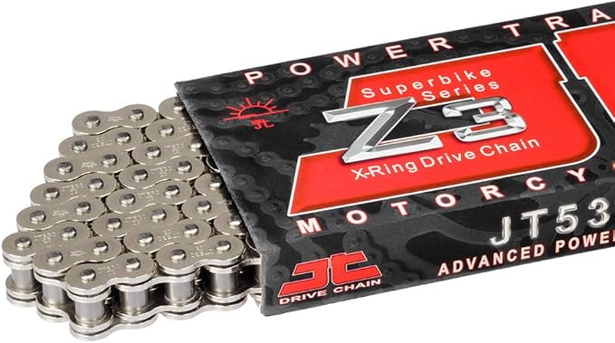 JT Chain JTC530Z3NN108RL (530 Series) Nickel 108 Link Super Heavy Duty X-Ring Chain with Connecting Link