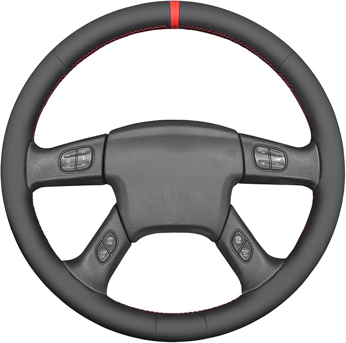 MEWANT Steering Wheel Cover for Chevy Silverado 1500/2500/3500 2003-2006 / Silverado 1500 2500HD 3500 Classic 2007 / Trailblazer 2002-2009 Hand-Stitched Steering Wheel Wrap