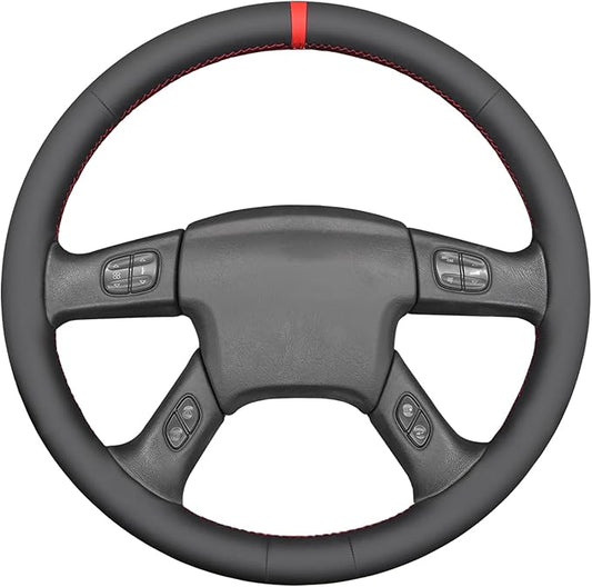 MEWANT Steering Wheel Cover for Chevy Silverado 1500/2500/3500 2003-2006 / Silverado 1500 2500HD 3500 Classic 2007 / Trailblazer 2002-2009 Hand-Stitched Steering Wheel Wrap