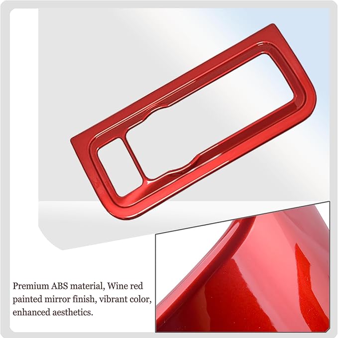 MUXEE Headlight Switch Cover，for Ford Mustang 2024 2025 2026，Car Headlight Switch Buttons Panel Cover Trim - Wine Red Sport Interior Set Accessories