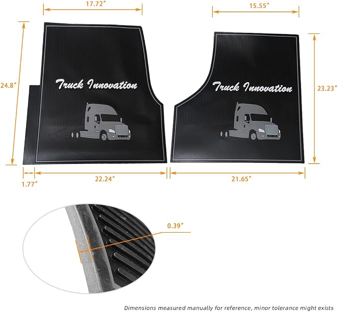 FIT Freightliner Cascadia Floor Mat Set Rubber Black & Gray fits with Cargo Liners 2008 2009 2010 2011 2012 2013 2014 2015 2016 2017 Truck Models Front Set for Standard Transmission (FT615)