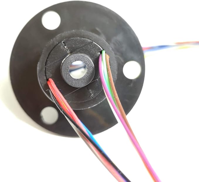 Taidacent Hollow Slip Ring Rotary Electrical Contact 2/4/6/12 Road Collector Ring Conductive Electric Motor Slip Ring Rotating Connector (12 Wire 2A Inner Hole 5mm Outer Diameter 22mm)