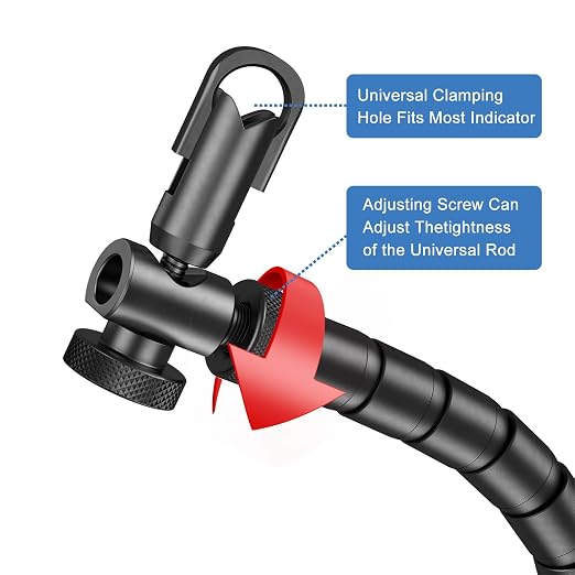 HDLNKAK Dial Indicator 0-10 mm with Magnetic Base - Precision Machinist's Tool Set for Alignment, Includes Flexible Arm Base & 0.01MM Accuracy Measuring Instrument.