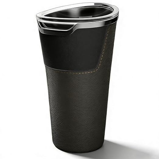 Leakproof Car Trash Can with Removable Liner, Mini Waterproof Car Trash Bin for SUV Truck, Small Auto Garbage Can for Vehicle, Home & Office, Multipurpose, Easy to Clean (Black)