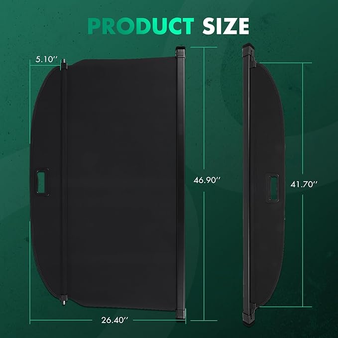 SCITOO Cargo Cover 2018-2024 Fit for Subaru Crosstrek/Impreza Accessories Upgraded Retractable Rear Trunk Cover Security Shielding Shade Cover