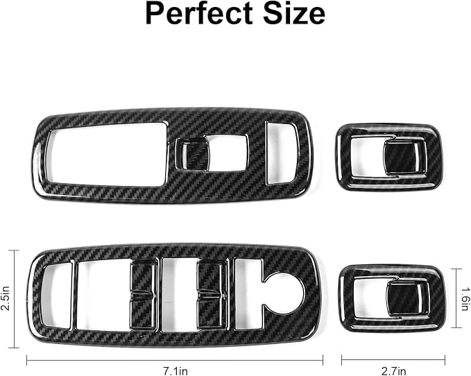 for Dodge Charger Durango 2011-2025 for RAM 2010-2017 for Chrysler 300 2015-2023 Interior Accessories Window Lift Switch Cover Button Trim - Carbon Fiber