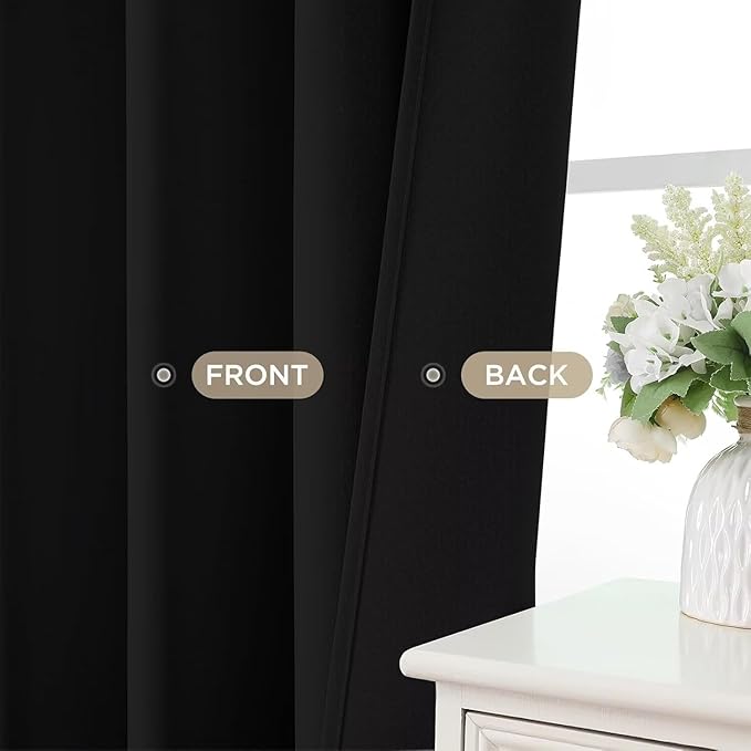 Joydeco Blackout Curtains for Bedroom, Black Out Curtains 108 Inch Long, Room Darkening Noise Reducing Wrinkle-Free Drapes, 108'' Long Drapes for Living Room 2 Panels (W52 x L108 Inch)