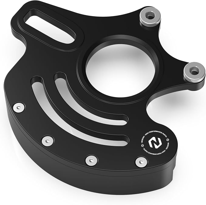 NICECNC Rear Caliper Bracket Disc Brake Guard 11mm Aluminum Compatible with Yamaha YFZ450R 2009 2010 2011 2012-2022, Black