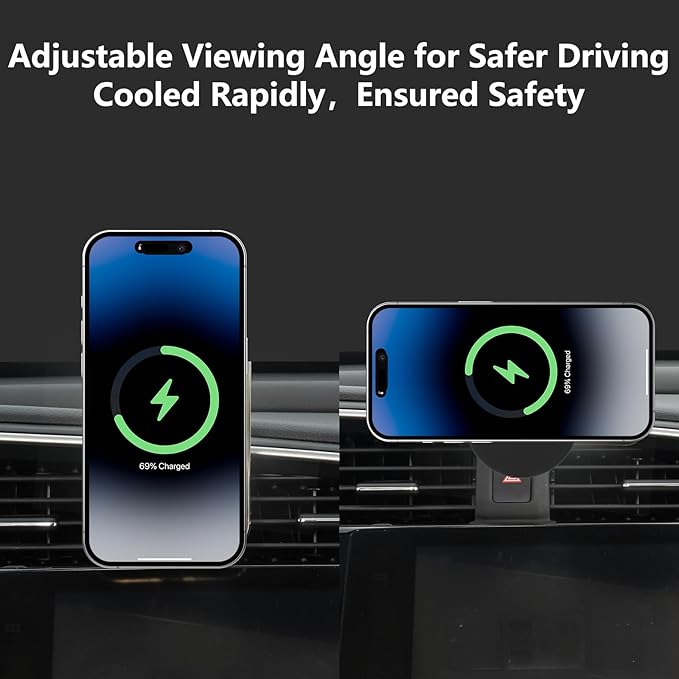 CLEC for Honda Civic 2016-2021 Magnetic Wireless Car Charger Phone Holder Mount Custom Fit for Honda Civic 2016-2021 15W Fast Charging Car Phone Holder Wireless Charger
