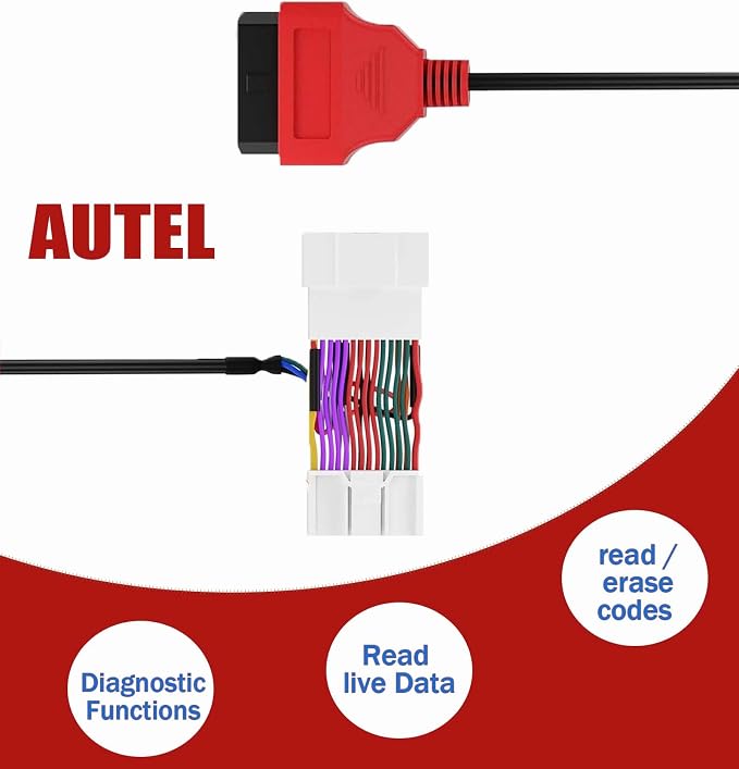 Autel TESKIT3Y Tesla 3 and Y Model Vehicles Compatible Diagnostic Cable Adapter Compatible with Autel Ultra MS919 MS909 Elite II Ultra Enables to Read and Erase Codes 26Pin OBD1 to 16 Pin OBD2