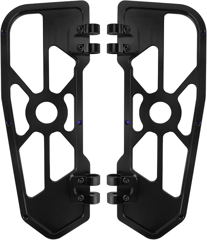 Motorcycle Driver Floorboards Front Footboards Pedal Offroad Rider Foot Pegs Fit for Harley Touring Road King Road Glide Electra Glide Street Glide Softail Dyna (Blue Edge)