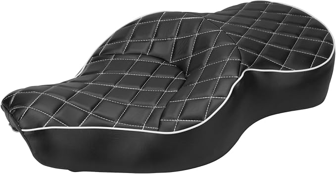 LKV Motorcycle 2-Up Driver Passenger Seats Front Driver Rear Cushion Pad Compatible with Harley Sportster Iron 883 1200 XL XR 2004-2023, Diamond