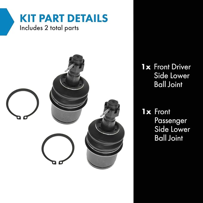 TRQ Front Lower Driver and Passenger Side Ball Joint Set Compatible with 2000-2004 Dodge Dakota 4 Wheel Drive 2000-2003 Durango 4 Wheel Drive