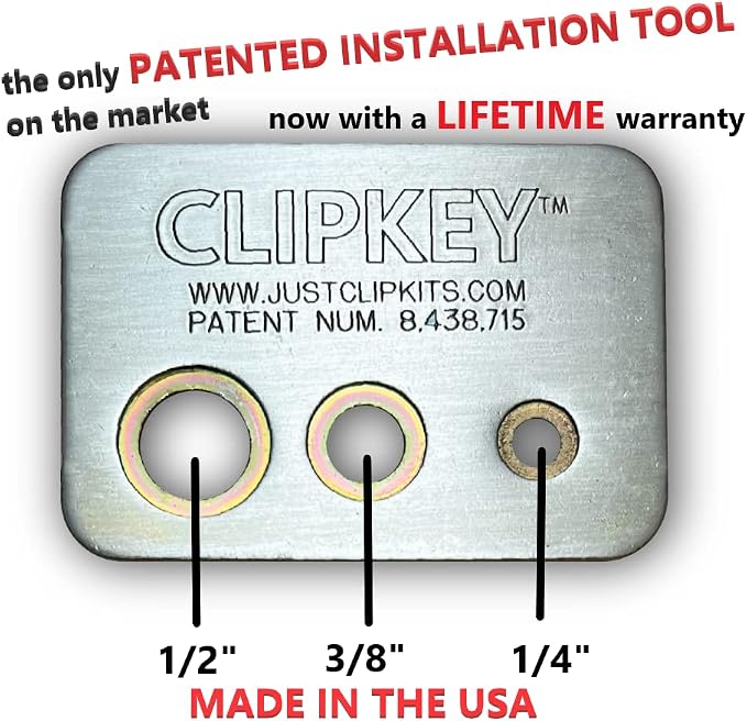SRTK1 Just Clips Snap Ring Tool Kit with Clips and O-rings, Snap Ring Pliers and the Patented ClipKey. The only Installation Tool that works with 1/4", 3/8", & 1/2" Snap Rings.