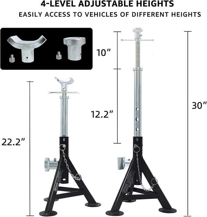 BESTOOL RV Supports Stabilizer Jacks, Travel Trailer Stabilizer Jacks Camper Jack Stands from 17.3" to 30." 1 Pair Capacity 12000 lbs, 2 Pack