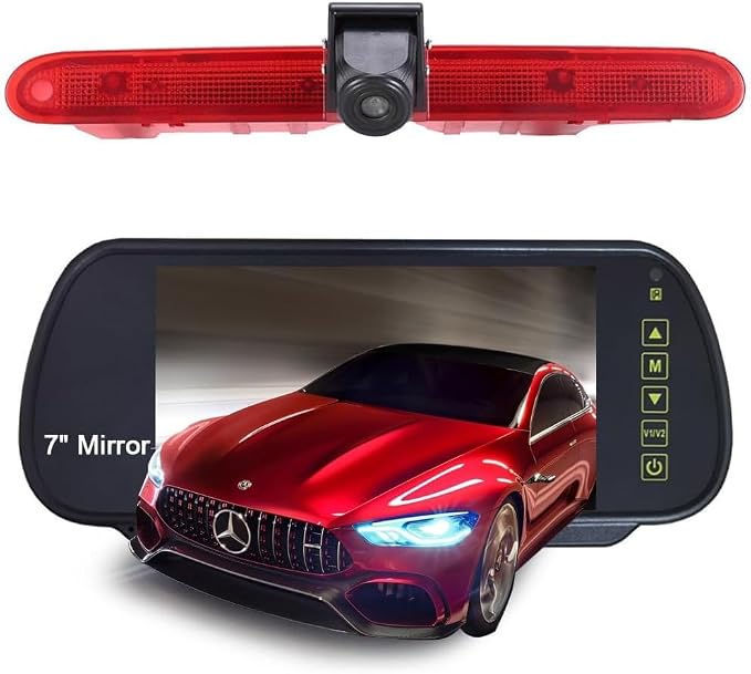 Brake Lamp Car Backup Camera Replacement for Toyota Proace City Verso Kasten MPV Fiat Citroen Berlingo Opel Combo Limousine X19 Tour Peugeot Partner Tepee Limousine Life K9 Rifter+7" Reverse Mirror
