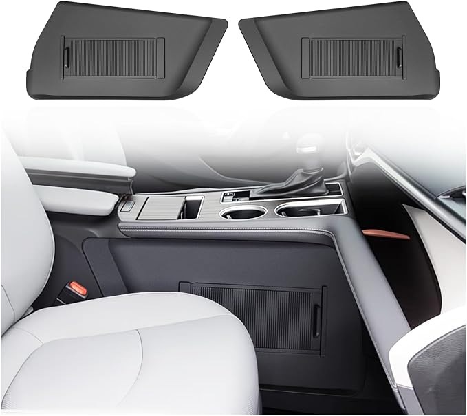 Muslogy Console Organizer Hidden Design Compatible with 2021-2025 2026 Toyota Sienna Sliding Door Hidden Storage Compartment 2PCS, OEM Style Privacy Organizer for 2021+ Sienna Accessories