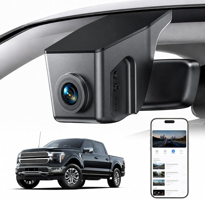 Ovaman 4K STARVIS 2 Dash Cam Custom Fit for Ford F150 F-150 F250 F-250 2013-2025,OEM Hidden Dash Camera,WiFi App, Loop Recording, G-Sensor, Parking Hardwire Kit Included,64GB Card