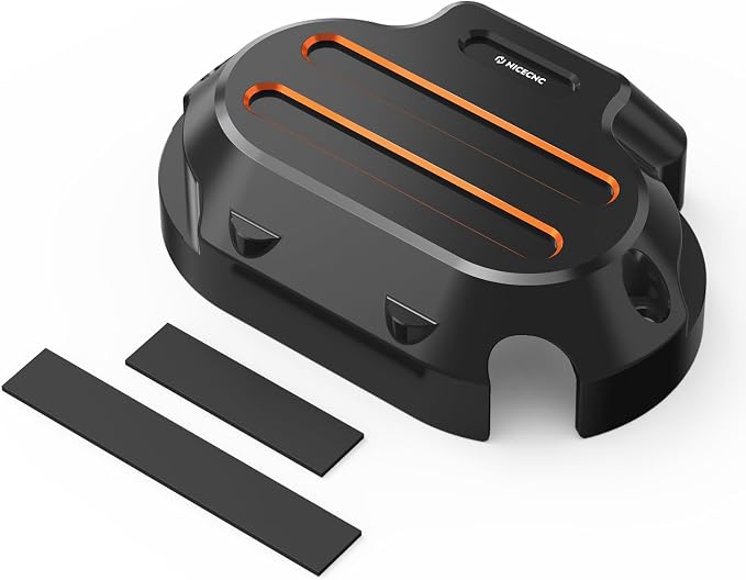 NICECNC Orange Transmission Side Cover Aluminum Compatible with Harley Electra Glide Standard FLHT 2017-2020, CVO Road Glide FLTRXSE 2017-2020, Replacement for 25800057, See Fitments