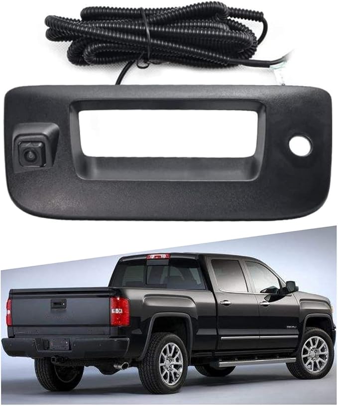 DYRDINSHOW Tailgate Handle Backup Rear View Camera for Chevy Silverado GMC Sierra 1500 2007-2013 2500/3500 Heavy Duty 2007-2014 Reverse Cameras Black GMC Sierra 1500
