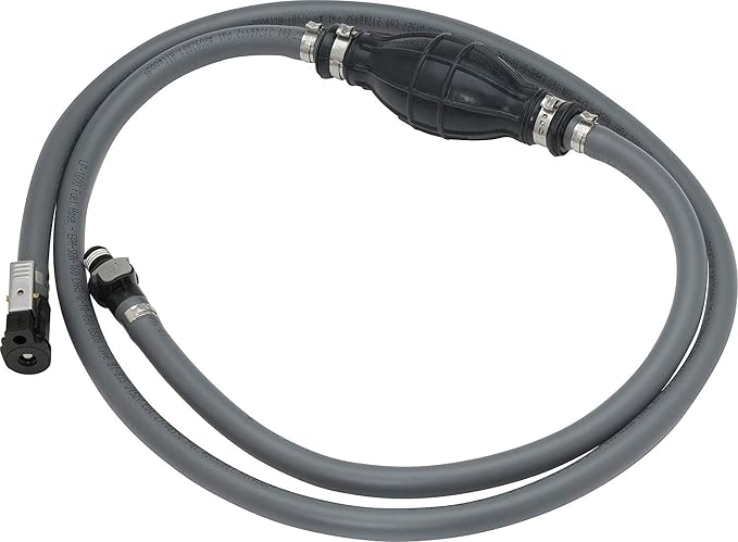 Attwood Yamaha Marine Fuel Line Kit, EPA Compliant, 6 Feet Long, 3/8-Inch Diameter Hose with Tank & Engine Fittings, includes Sprayless Connectors (Tank-side Fitting), Primer Bulb, 93806YUS7