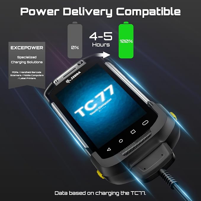 Slim Car Charger Cable for Zebra Symbol Handheld Barcode Scanners - Compatible with TC77, TC70, TC72, TC75, TC70X, TC75X, TC77HL, TC700K - Portable Vehicle Battery Charger, CHG-TC7X-CLA1-01