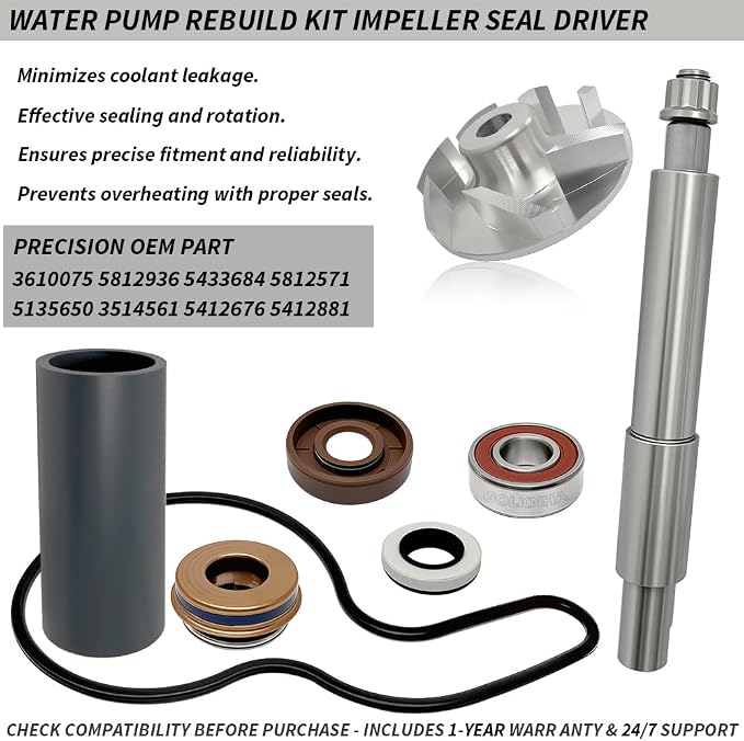 Water Pump Rebuild Kit Impeller Shaft Bearing Seal for Polaris Ranger Sportsman 700 800 900 RZR 800 2002-2017