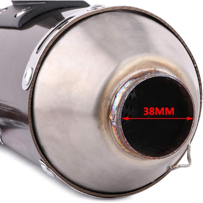 JFG RACING Full Slip On Exhaust Muffler - Complete Exhaust System For For CRF150F CRF230F CRF 230F 150F 2003-2013 / Hawk 250, Titanium