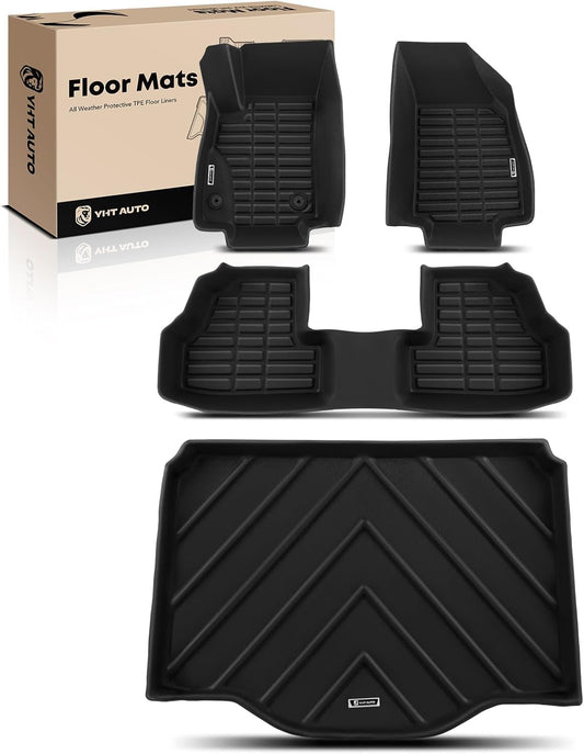 YHTAUTO Floor Mats & Cargo Mat Fit Chevy Trax 2014-2023, Buick Encore 2013-2023(NOT GX), TPE All Weather Car Mats Waterproof Anti-Slip Odorless Floor Liner, Interior Car Accessories