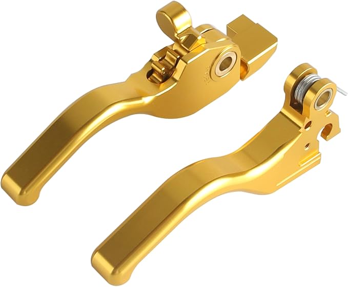 3 Finger 5.9" CNC Shorty Hand Control Lever Kit Brake Clutch Levers Fit for Harley Touring Road Glide CVO, FLTRXSE, FLTRXSTSE, FLTRX 2024-2025(Gold)