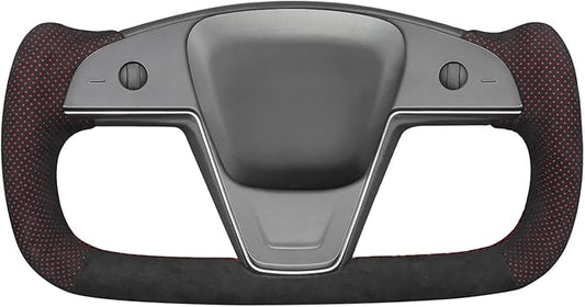 MEWANT Hand Stitched Tesla Model S Yoke Steering Wheel Cover Wrap for Tesla Model S 2021-2023 / Model X 2021-2023 Tesla Yoke Steering Wheel Accessories