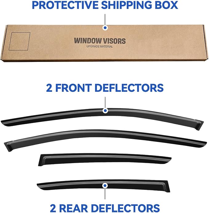 Window Visors Rain Guards for 2018-2023 Subaru Crosstrek & Subaru Impreza Hatchback 17-23, Out-Channel Window Vent Wind Deflectors Visors Shades