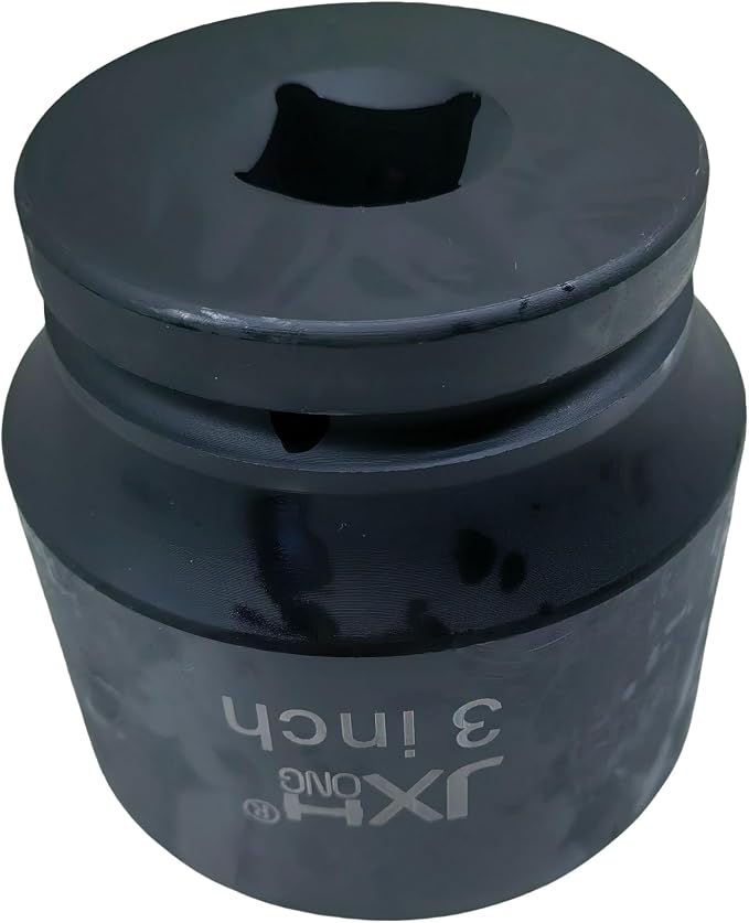 1" Drive 3" Jumbo Impact Socket, 6-Point, Heat Treated Cr-Mo Alloy Steel