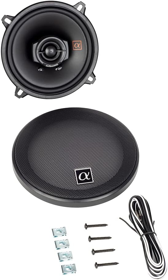 Alphasonik 1 Pair of NS52 Neuron Series 5.25" (300 Watts Max for The Pair) 150 Watts Max Per Speaker 2-Way Full-Range Car Audio Speaker with PEI Dome Tweeter Polypropylene Cone Grilles Included