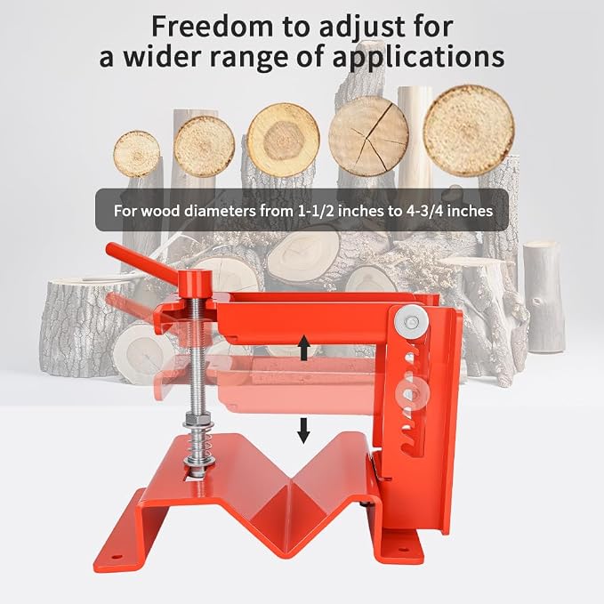 Log/Pipe Clamp Lock, for 1-1/2" - 4-3/4" Logs Upgraded Log Holder for Cutting, Quick Adjustment Wood Vice for Woodworking Avoid Slipping and Rolling