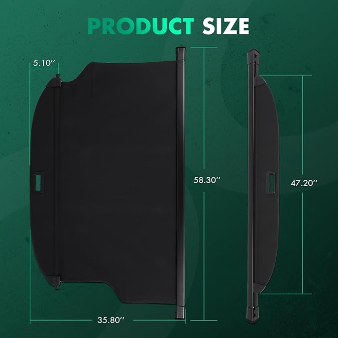 SCITOO Cargo Cover Shade 2020-2024 Fit for Kia Telluride Accessories Retractable Rear Trunk Anti-Peeping Privacy Security Waterproof Upgraded Cover