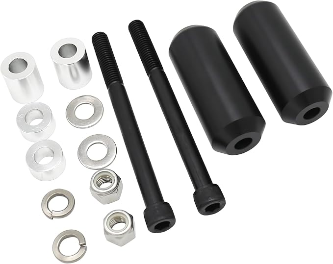 4" Motorcycle Frame Sliders Falling Crash Protector Upper Shock Mount Guards Falling Side Protector No Cut Kits Fit for Dyna 2006-2017 (Smooth Style)