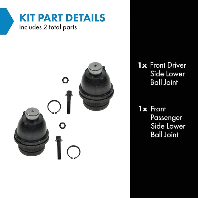 TRQ Front Lower Driver and Passenger Side Ball Joint Set Compatible with 2007-12 Dodge Caliber 07-16 Jeep Compass 17 Compass US Built Models 1st VIN Digit 1 07-17 Patriot