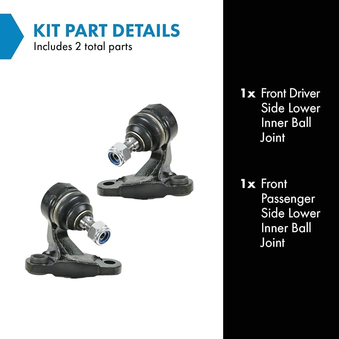 TRQ Front Lower Inner Ball Joint Set Driver and Passenger Side Compatible with 2001-2005 BMW 325xi 330xi