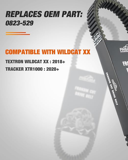 Frokom Drive Belt Compatible with Textron Wildcat XX 2018 2019 2020 2021 2022 2023 2024, Tracker XTR1000 2020-2024, UTV CVT Clutch Belt Replacement 0823-529